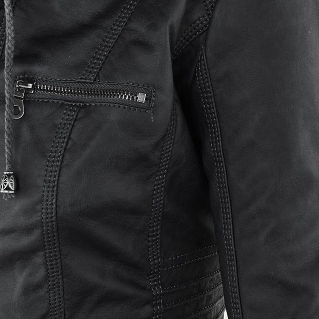 Rive™ | Veste en cuir tendance avec capuche