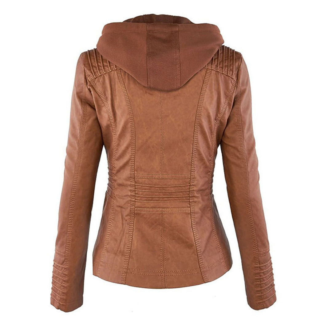 Rive™ | Veste en cuir tendance avec capuche