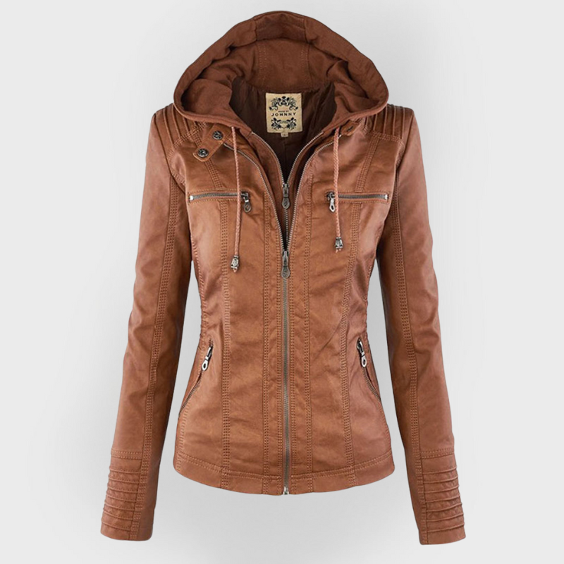 Rive™ | Veste en cuir tendance avec capuche