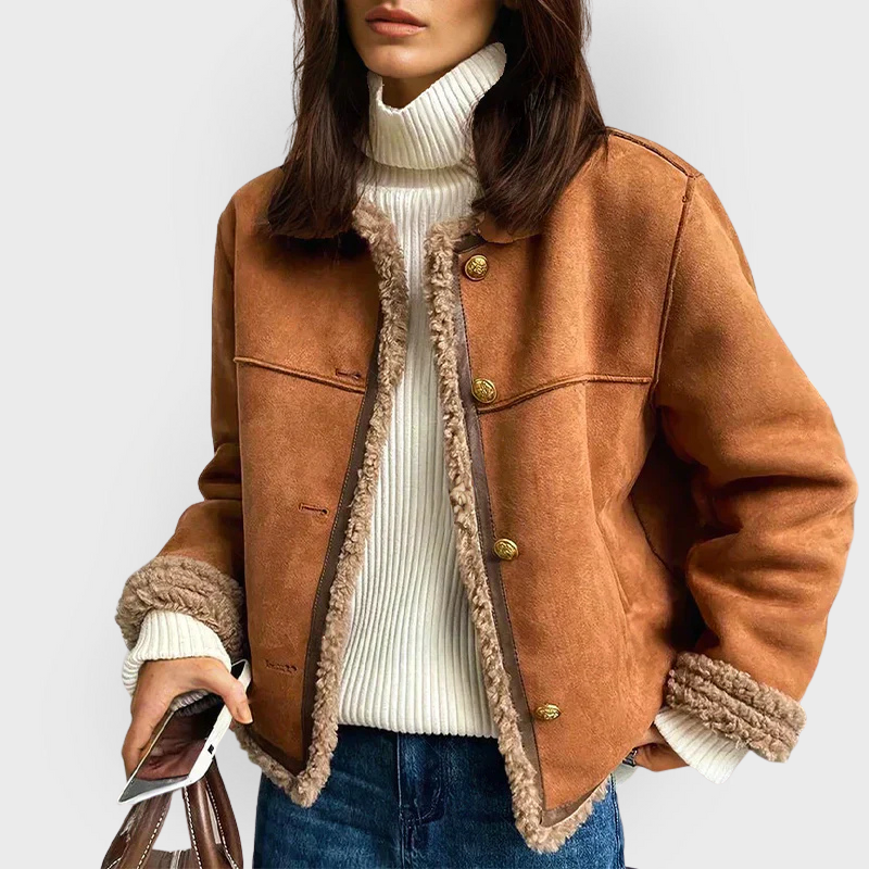 Rive™ | Veste chaude en cuir marron