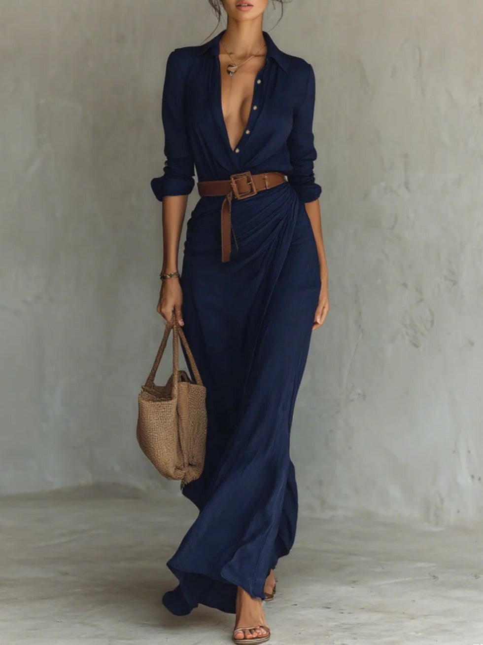Rive™ | Robe longue avec ceinture