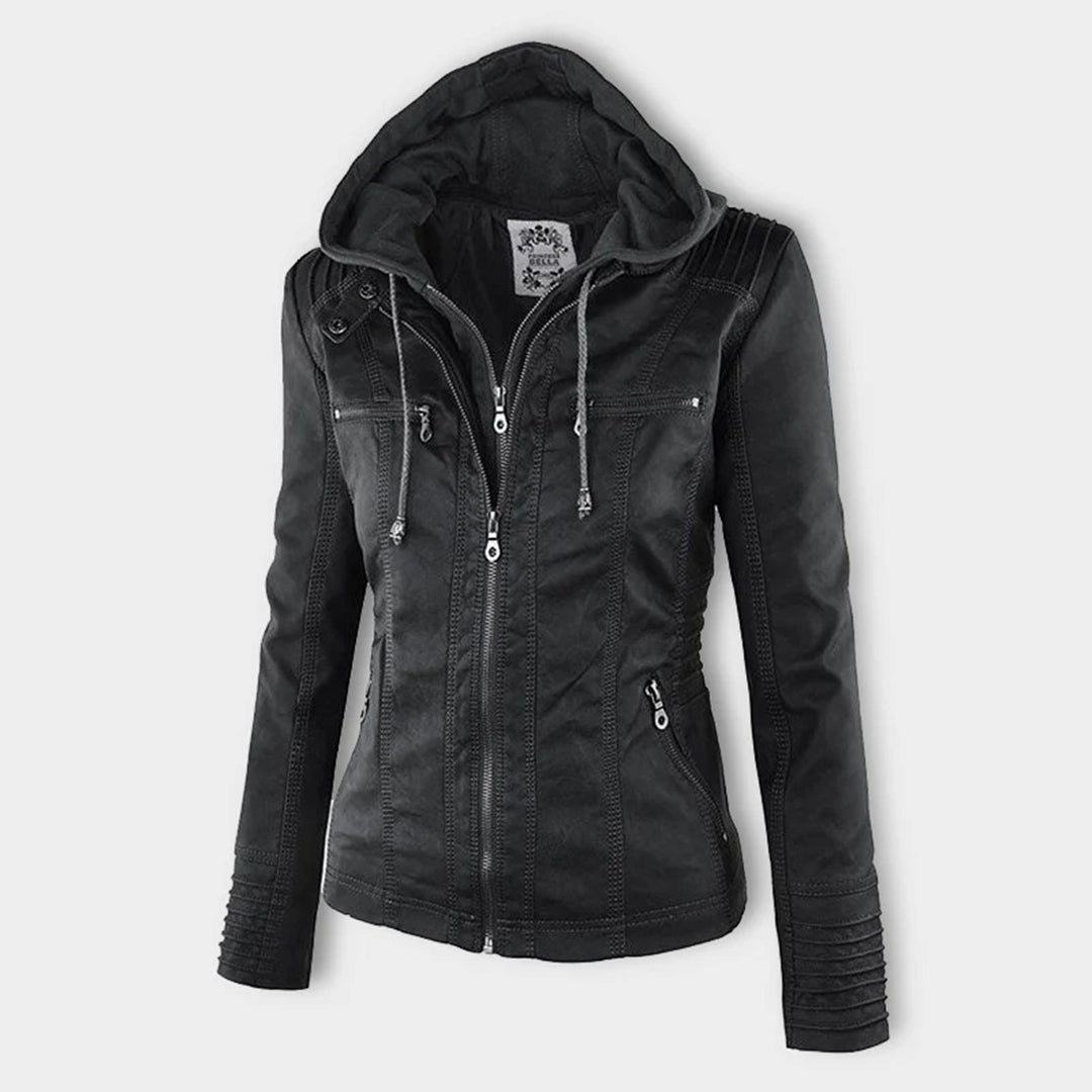 Rive™ | Veste moderne en cuir avec capuche