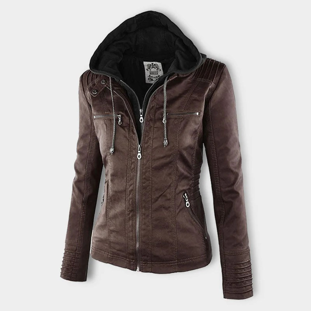 Rive™ | Veste en cuir tendance avec capuche