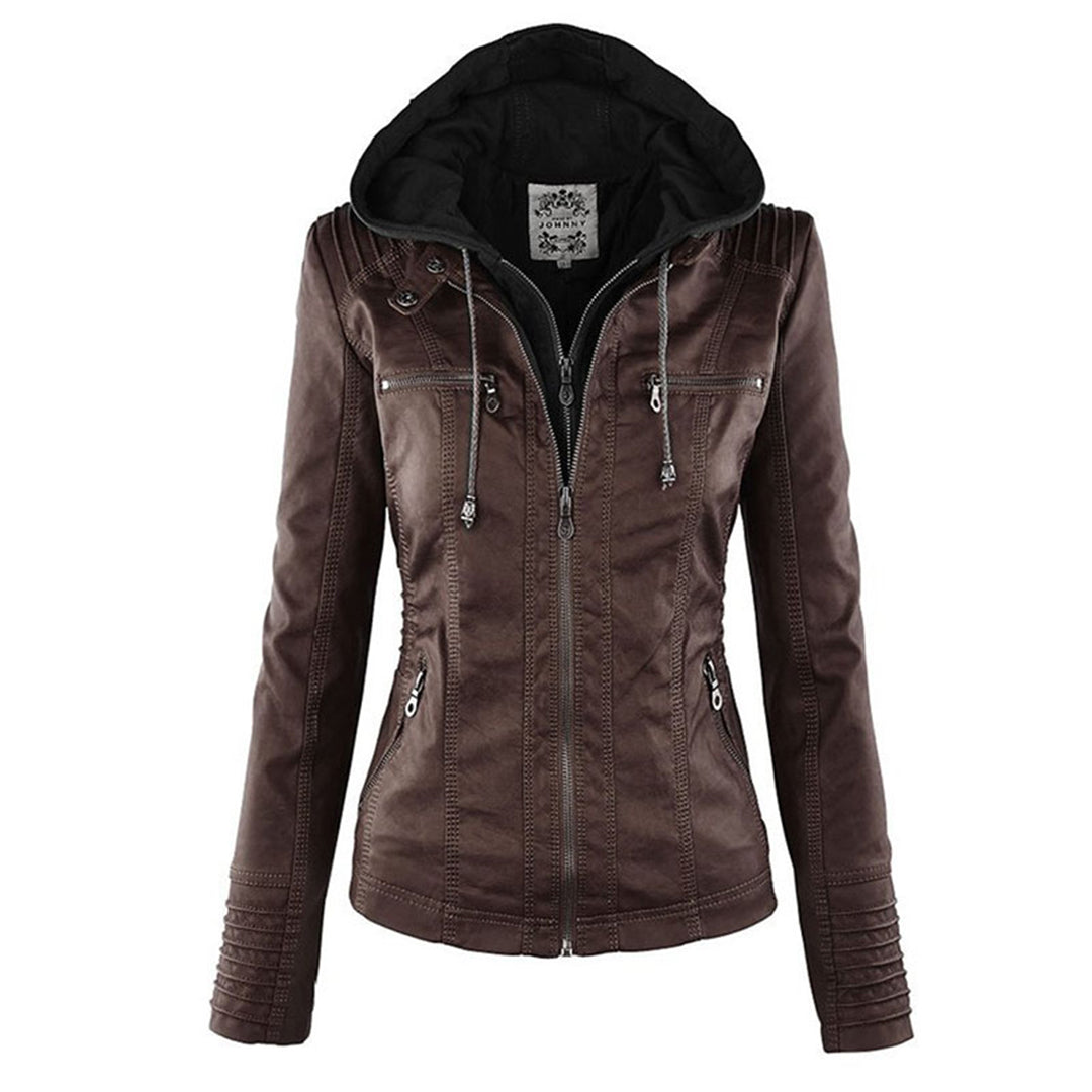 Rive™ | Veste moderne en cuir avec capuche