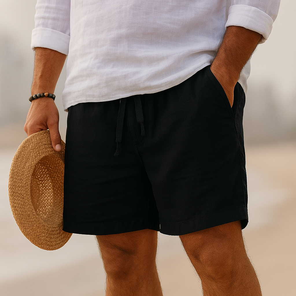 Rive™ | Short élégant en lin à taille élastique