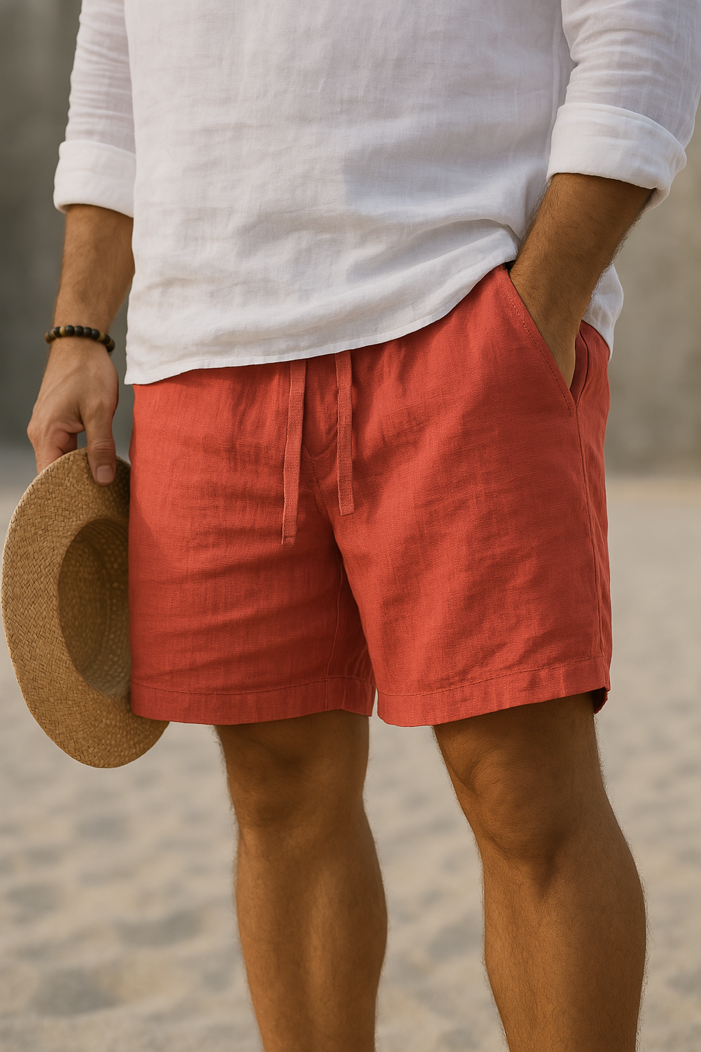 Rive™ | Short élégant en lin à taille élastique