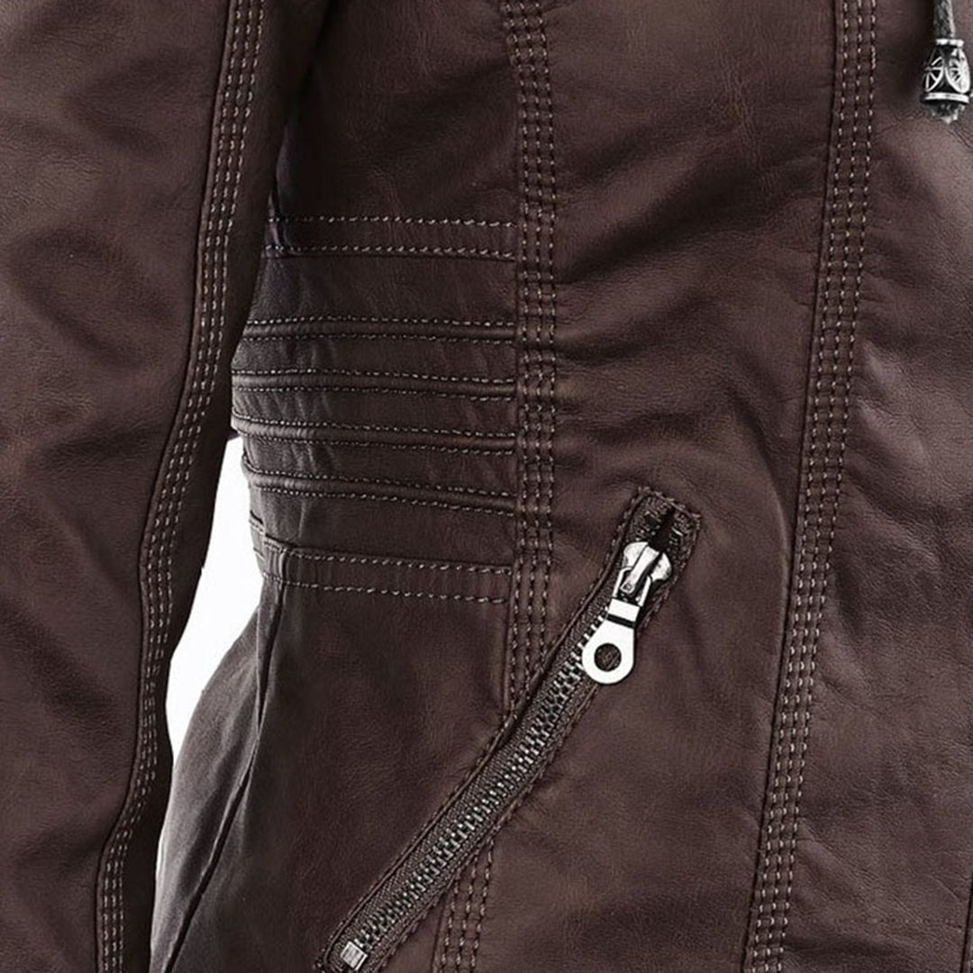 Rive™ | Veste moderne en cuir avec capuche