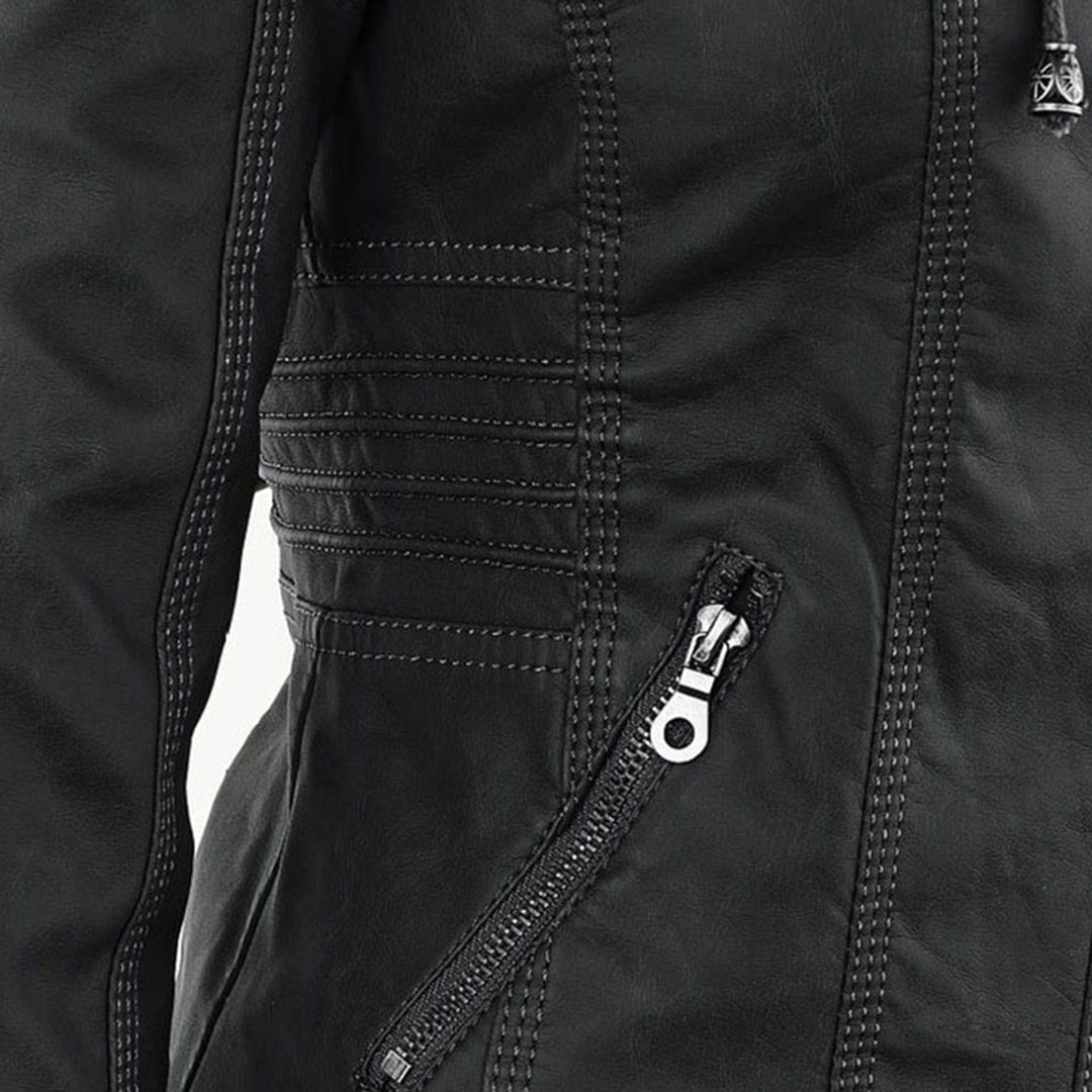 Rive™ | Veste en cuir tendance avec capuche