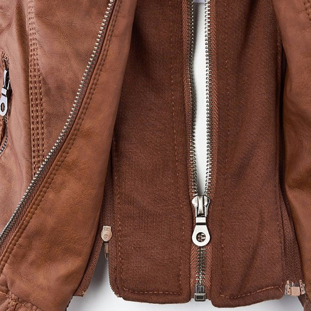 Rive™ | Veste moderne en cuir avec capuche