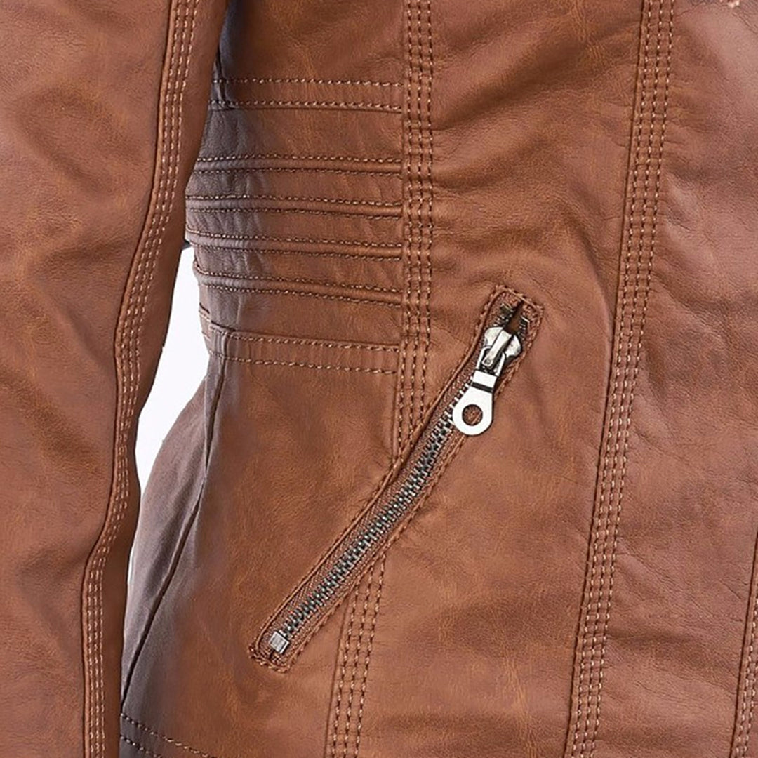 Rive™ | Veste en cuir tendance avec capuche