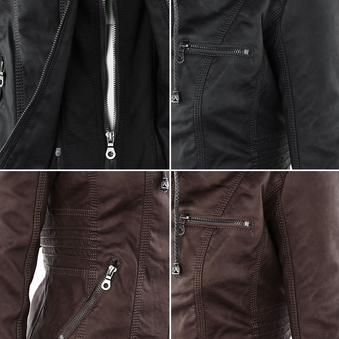 Rive™ | Veste moderne en cuir avec capuche