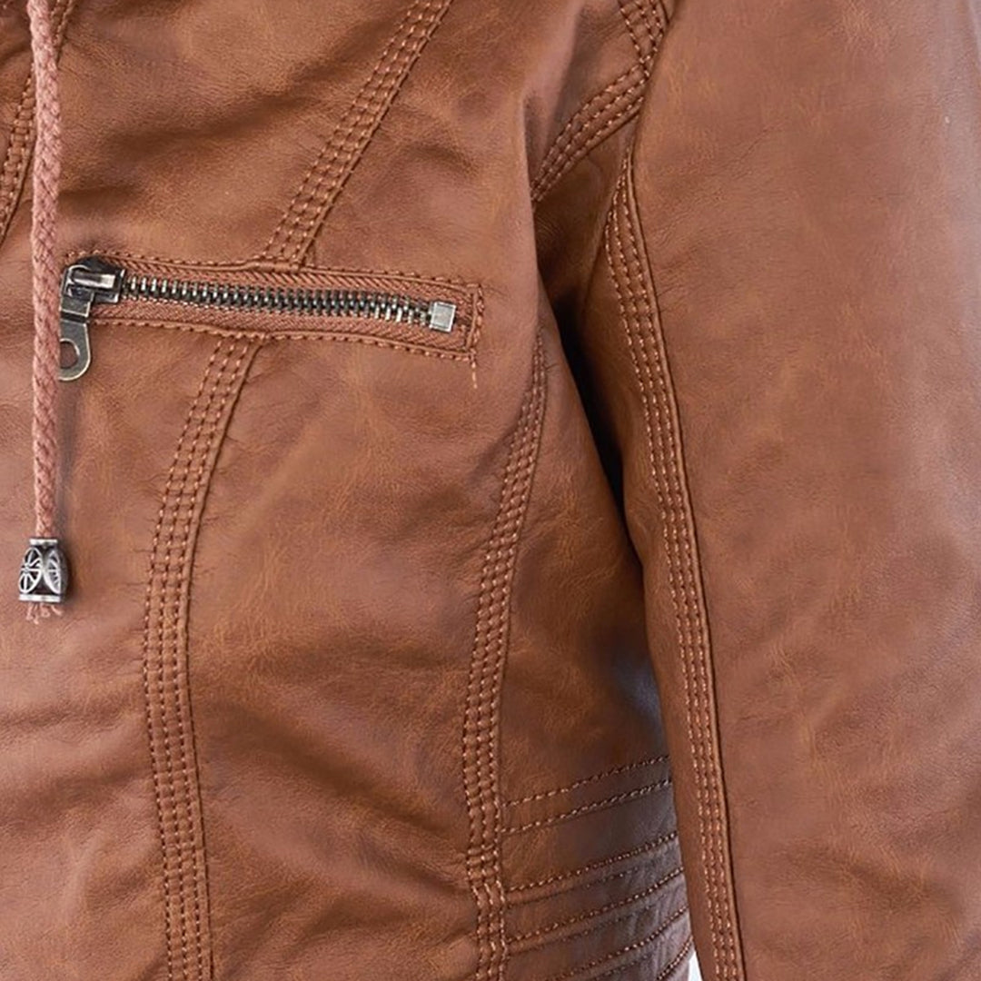 Rive™ | Veste en cuir tendance avec capuche