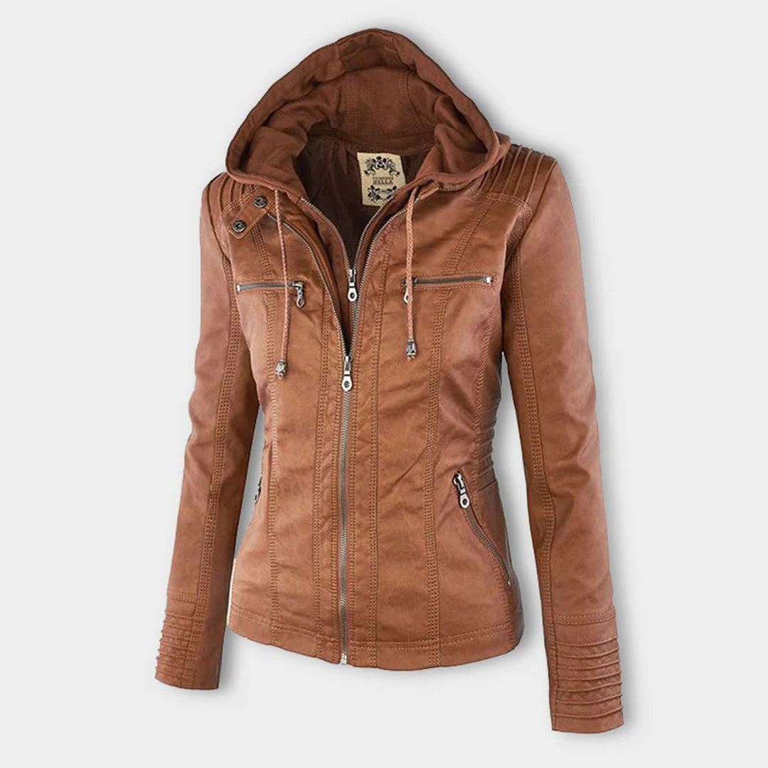 Rive™ | Veste en cuir tendance avec capuche