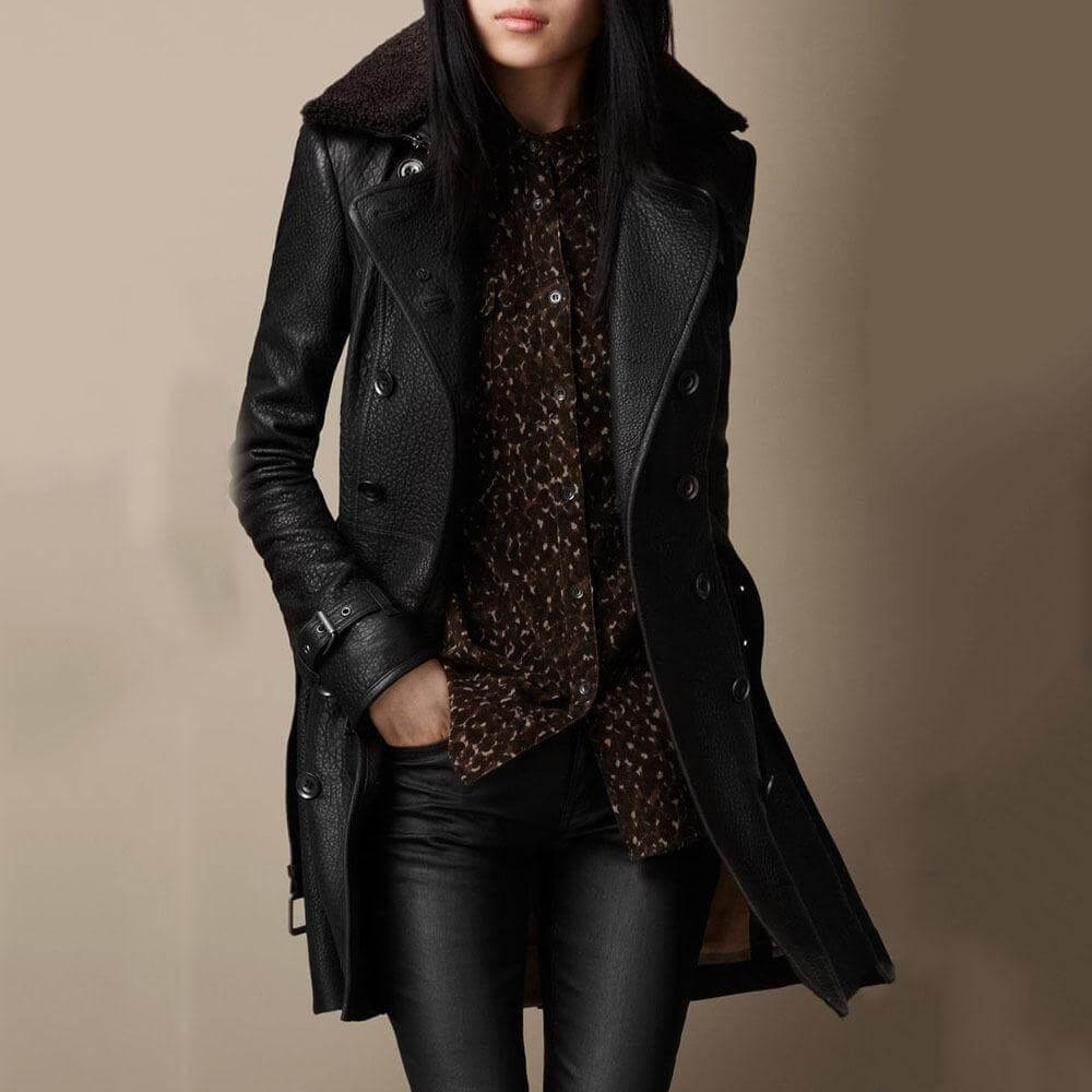 Rive™ | Élégant manteau 3/4 en cuir