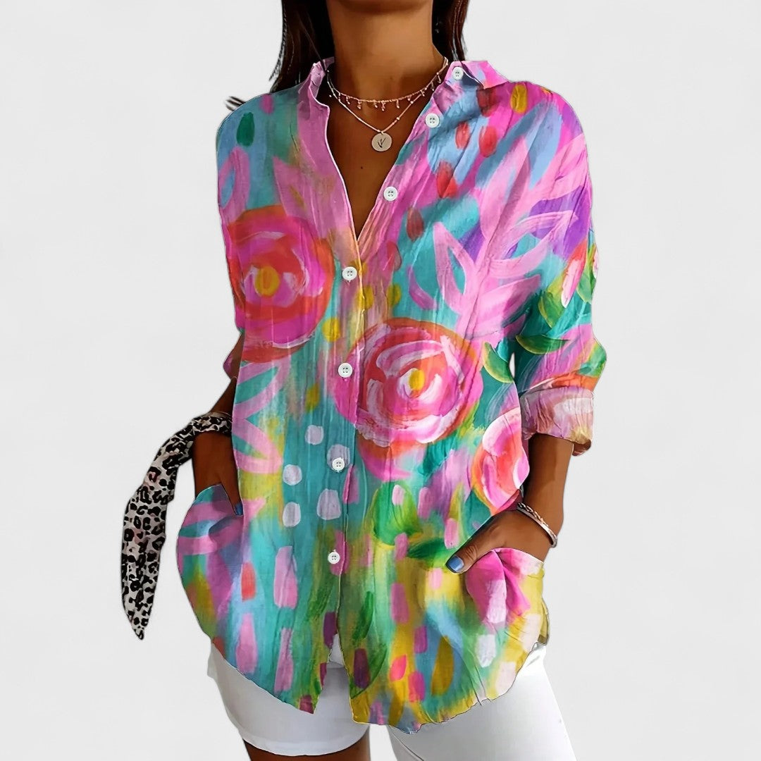 Rive™ | Blouse colorée à imprimé ludique