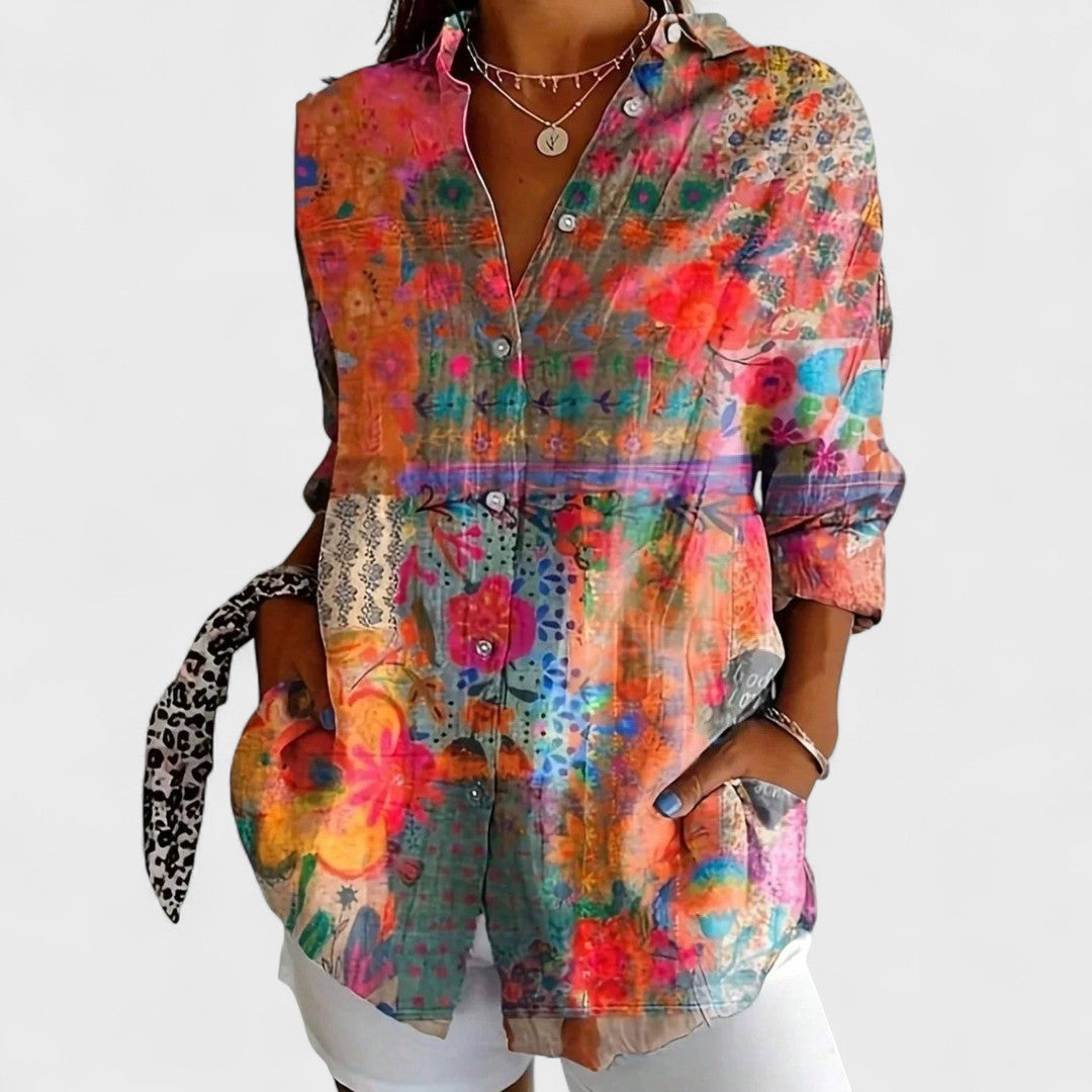 Rive™ | Blouse colorée à imprimé ludique