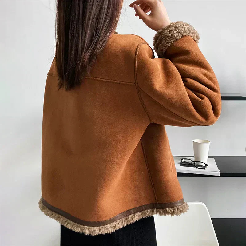 Rive™ | Veste chaude en cuir marron